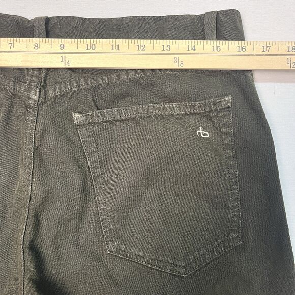 Rag & Bone Jeans Mens 32X34 Green Fatigue Cotton RB 15X Slim Straight Button Fly - Picture 9 of 11